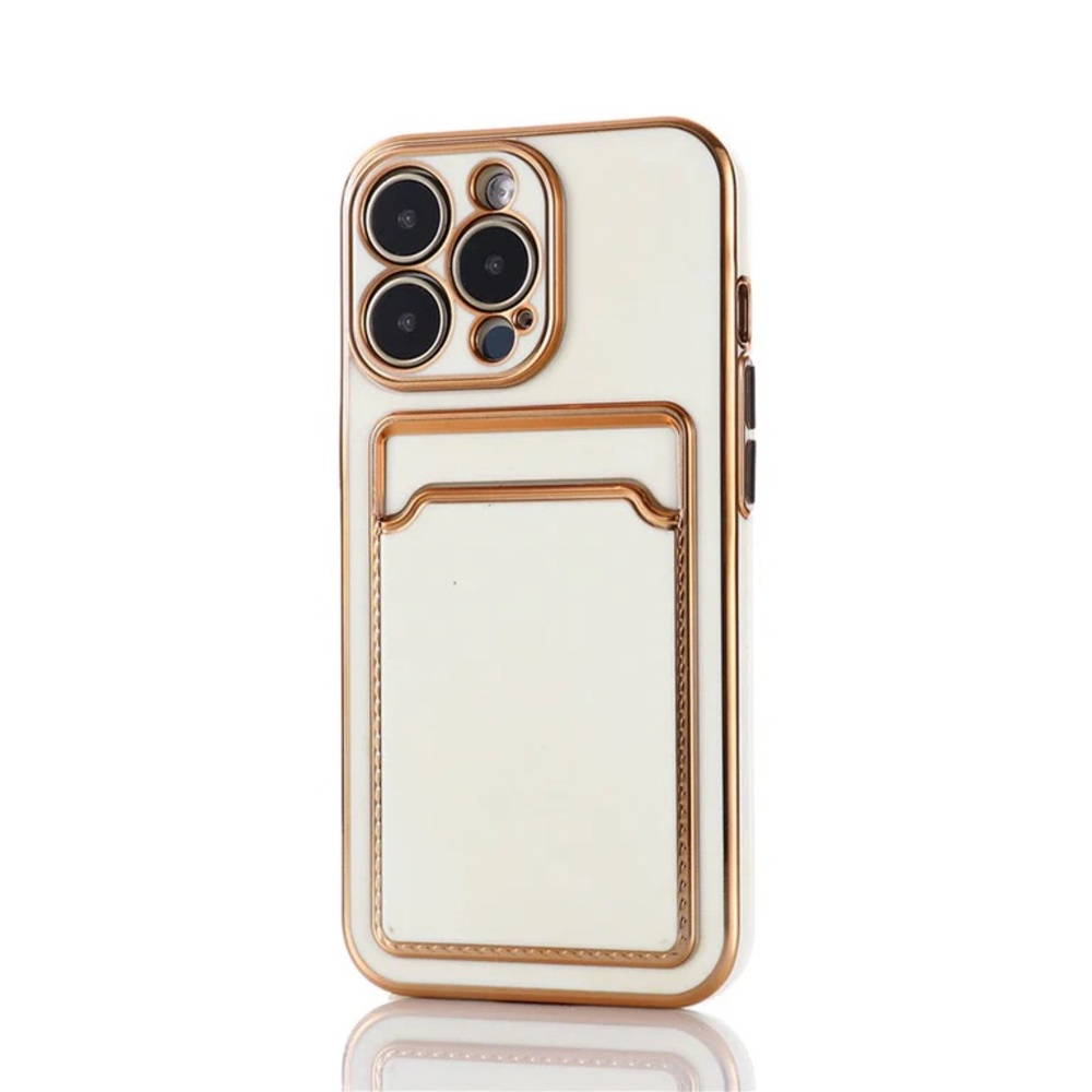 iPhone 13 Pro Max Elegant Cream and Gold Phone Case